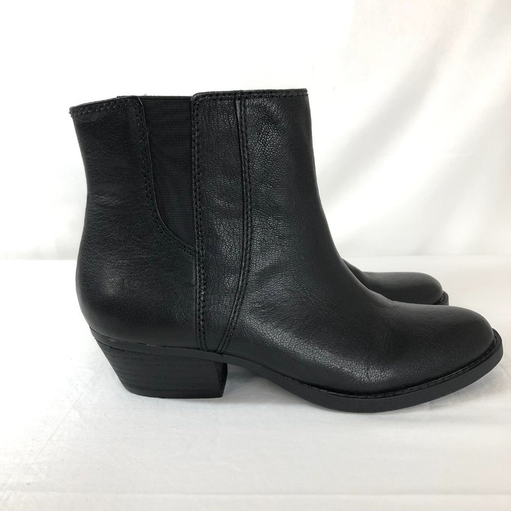 Nine West Vintage America Black Leather Boots 5.5 M Womens Zip Ankle Booties